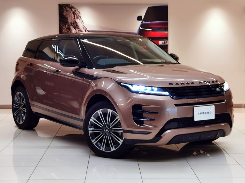 ランドローバー レンジローバー EVOQUE ダイナミックHSE1.5L P300ePHEV 4WD 5名　1オナ 黒白革 SR  ピクセルLEDヘッドライト ワイヤレスデパーチャージング メモリーシート MERIDIAN ステアリングコラム ACC パワーテールゲート ブラインドスポットモニター 20インチAW