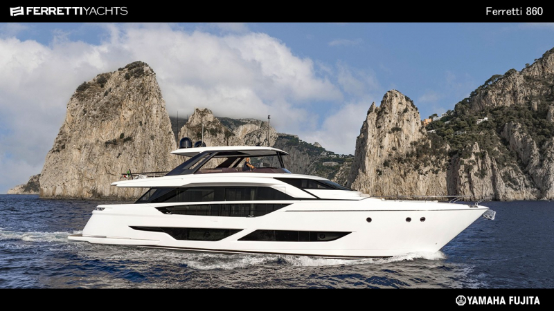 フェレッティ 860 【€595万～】技術と美が奏でる新世代ヨット（内装：contemporary）　新艇予約受付中!!