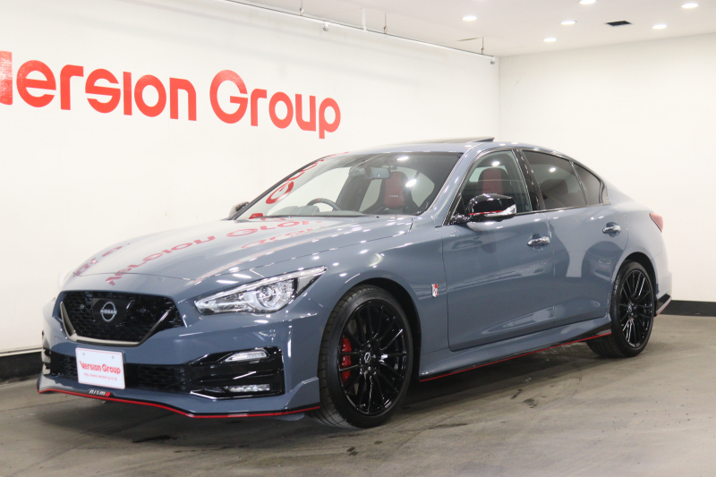 日産 スカイライン ニスモ　レカロシート+カーボン製フィニッシャー装着車　新車保証継承付　寒冷地仕様　サンルーフ　1000台限定　全周囲カメラ　メモリ―ナビ　フルセグ　ETC　ドラレコ　レーダークルコン　クリアランスソナー　衝突被害軽減　踏み間違い防止　パワーバックドア　19AW