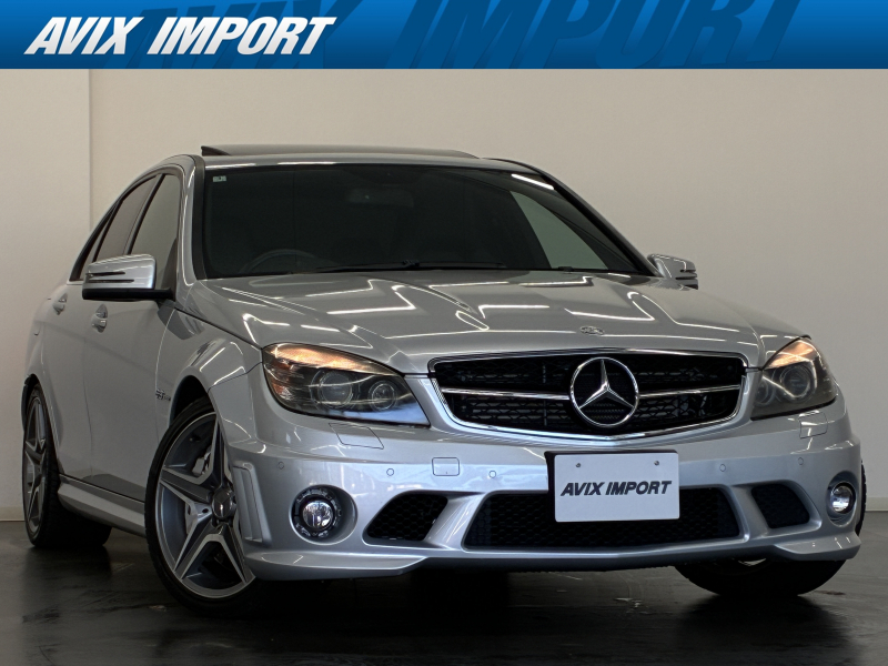 AMG Cクラス C63 AMG V8 右H正規D車 ｶﾞﾗｽSR 黒革 ｼｰﾄﾋｰﾀｰ 純正HDDﾅﾋﾞ Bｶﾒﾗ＆PTS ｸﾙｺﾝ ﾊﾞｲｷｾﾉﾝHL 純正18ｲﾝﾁAW