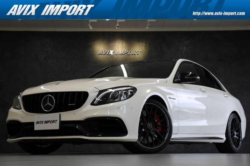AMG Cクラス Mercedes-AMG C63S AMGｶｰﾎﾞﾝ＆ｺﾝﾌｫｰﾄPKG ﾊﾟﾉﾗﾏSR 後期型 右H 白黒革 純正HDDﾅﾋﾞ TV Bｶﾒﾗ ﾚｰﾀﾞｰｾｰﾌﾃｨPKG HUD PTS Burmester ﾊﾟﾜｰﾄﾗﾝｸ LEDﾍｯﾄﾞﾗｲﾄ AMG19AW