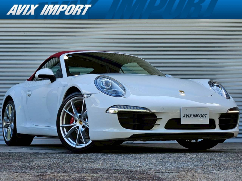 ポルシェ 911(Type991.1) ｶﾚﾗ Cabriolet 右H正規D車 7速PDK 赤幌  黒革 ｼｰﾄﾋｰﾀｰ 社外ｶﾛｯﾂｪﾘｱ製ﾅﾋﾞ地ﾃﾞｼﾞ Bｶﾒﾗ&PAS ｸﾙｺﾝ 電動格納ﾐﾗｰ ﾊﾞｲｷｾﾉﾝHL  純正20ｲﾝﾁAW 禁煙