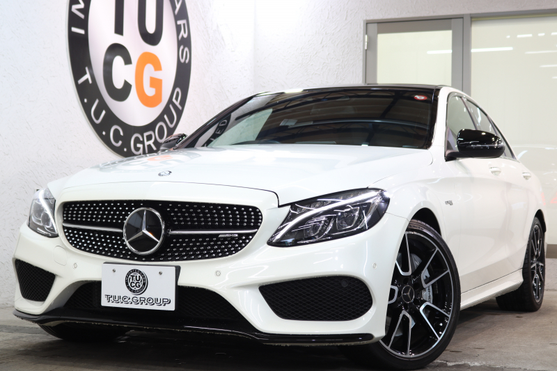 AMG Cクラス C43 4MATIC ｴｸｽｸﾙｰｼﾌﾞ&ﾚｰﾀﾞｰｾｰﾌﾃｨPKG　ｷｰﾚｽｺﾞｰ 赤本革 ﾊﾟﾉﾗﾏSR HDDﾅﾋﾞTV BT音楽 ﾌﾞﾙﾒｽﾀｰ ﾊﾞｯｸｶﾒﾗ PTS LEDﾗｲﾄ ﾊﾝｽﾞﾌﾘｰA AMG専用装備&ﾁｭｰﾆﾝｸﾞﾀﾞｲﾅﾐｯｸｾﾚｸﾄ 9AT　2年保証