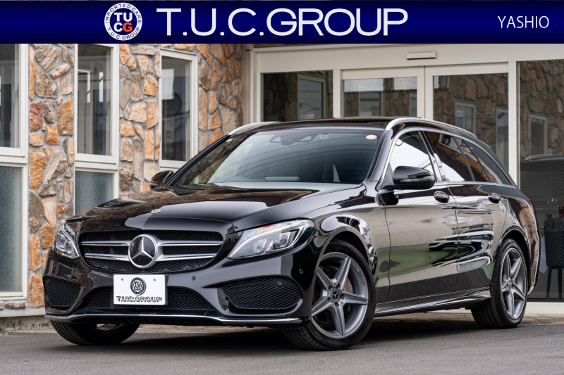 メルセデスベンツ Cクラス C220d ﾜｺﾞﾝ ﾛｰﾚｳｽED AMGﾗｲﾝ ﾚｰﾀﾞｰｾｰﾌﾃｨPKG　黒革 ｼｰﾄﾋｰﾀｰ 純正ﾅﾋﾞ ﾌﾙｾｸﾞTV BT Bｶﾒﾗ LEDﾍｯﾄﾞ ｴｱｻｽ 自動Rｹﾞｰﾄ AMGｴｱﾛ&18ｲﾝﾁAW　2年保証