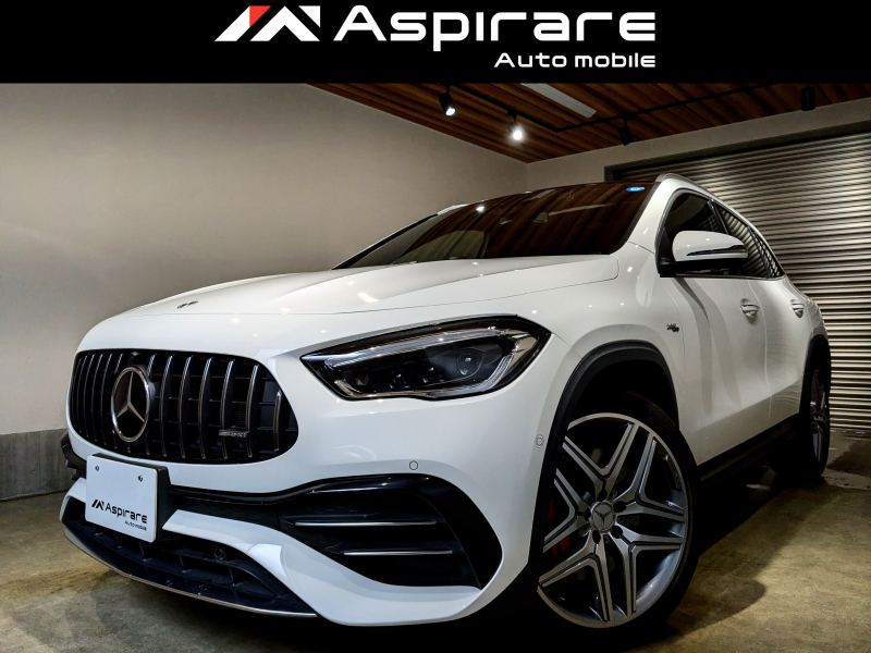 AMG GLA GLA45S　4マチック+ 　AMGパフォーマンスパッケージ　AMGアドバンスドパッケージ　パノラマサンルーフ　グレー×ブラックレザー　シートベンチレーション　ナビ　全方位カメラ　1オーナー
