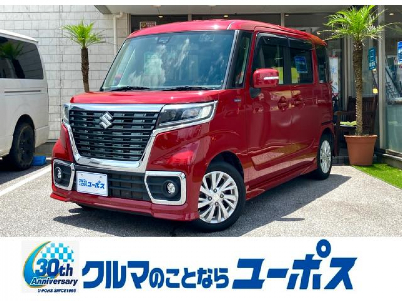 スズキ スペーシア OP5年保証対象車　ETC　社外ナビ　（CD／ワンセグ）　衝突軽減ブレーキ　レーンアシスト　全席パワーウインドウ　フルフラットシート　横滑り防止システム　衝突安全ボディ　LEDヘッドライト　Aストップ