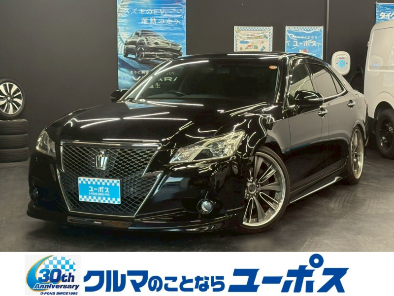 トヨタ クラウン アスリートG　モデリスタエアロ　サンルーフ　ウッドコンビステアリング　RS★R車高調　クルーズコントロール　運転席メモリーパワーシート　ETC　後席サンシェード　プレミアムサウンド　純正ナビ　バックモニター