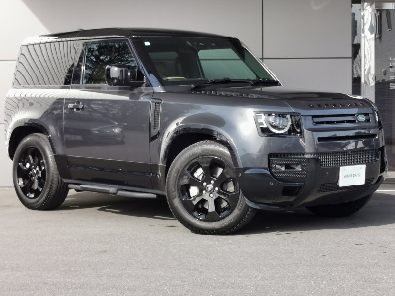 ランドローバー ディフェンダー 90 XダイナミックHSE 3.0L D350 4WD 1オ-ナ- エアサス ガラスサンルーフ メリディアンサウンド フロントヒーター＆クーラーシート リアシートヒーター デジタルインナーミラー ヘッドアップディスプレイ ブラックパック   Apple CarPlay Android Auto