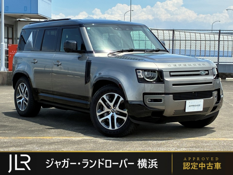 ランドローバー ディフェンダー 110 ハクバ エディション 4WD 3.0L D300 エアサスペンション スライディングパノラミックルーフ プライバシーガラス 20インチスタイル5095（ダイヤモンドターンドグロスダークグレイコントラスト） スペアホイールカバー（ボディ同色） コールドクライメートパック