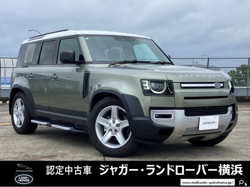 ランドローバー ディフェンダー 110 SE 2.0L P300 4WD 1オーナー　禁煙車　7人乗り　1・2・3列目シートヒーター&1・2列目ベンチレーションシート　サンルーフ　ヘッドアップディスプレイ　ブラックルーフレール　コールドクライメートパック　コントラストルーフ　MERIDIAN　液晶メーター
