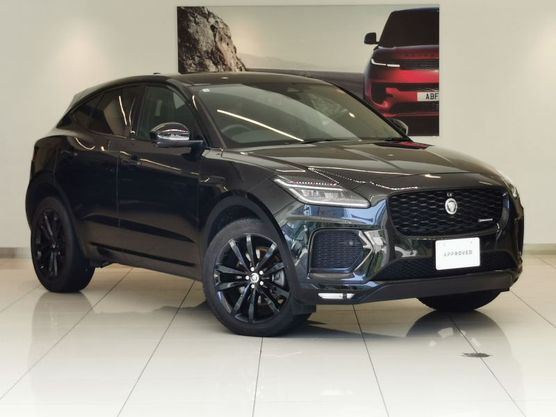 ジャガー E-PACE RダイナミックHSE 2.0L D200 AWD 1オーナー 黒革シート サンルーフ フロントシートヒーター＆クーラー、リアシートヒーター MERIDIANサウンド ブラックエクステリアパック 20インチアルミホイール ステアリングヒーター アンビエントライト